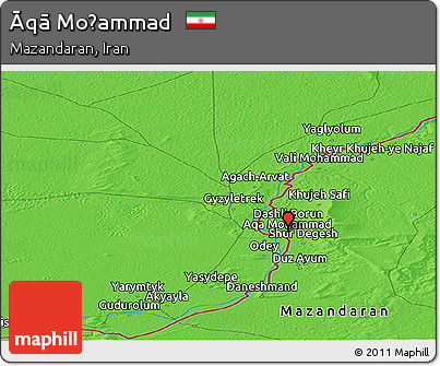 Political Panoramic Map of Āqā Moḩammad