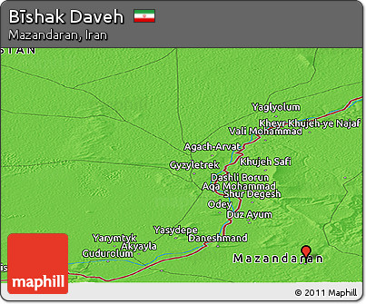 Political Panoramic Map of Bīshak Daveh