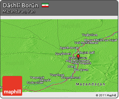 Political Panoramic Map of Dāshlī Borūn