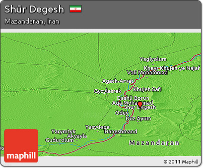 Political Panoramic Map of Shūr Degesh
