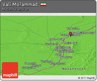 Political Panoramic Map of Valī Moḩammad