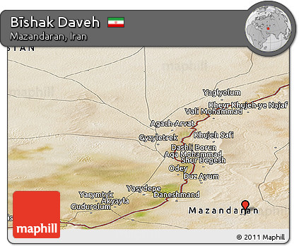 Satellite Panoramic Map of Bīshak Daveh