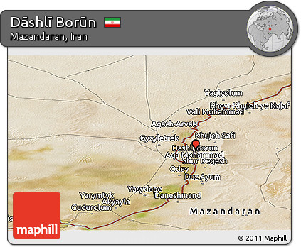 Satellite Panoramic Map of Dāshlī Borūn