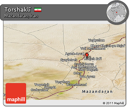 Satellite Panoramic Map of Torshaklī
