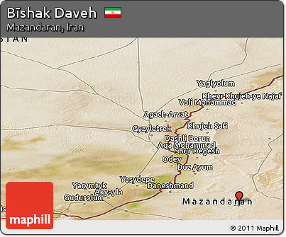 Satellite Panoramic Map of Bīshak Daveh