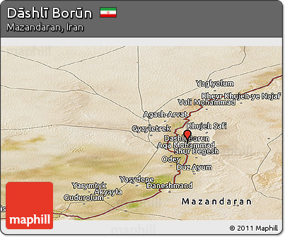 Satellite Panoramic Map of Dāshlī Borūn