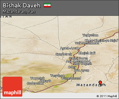 Satellite Panoramic Map of Bīshak Daveh