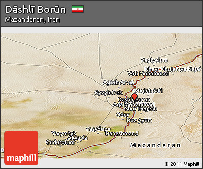 Satellite Panoramic Map of Dāshlī Borūn