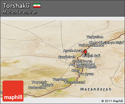 Satellite Panoramic Map of Torshaklī
