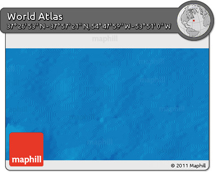 Physical 3D Map of the Area around 37° 42' 7" N, 54° 19' 30" W