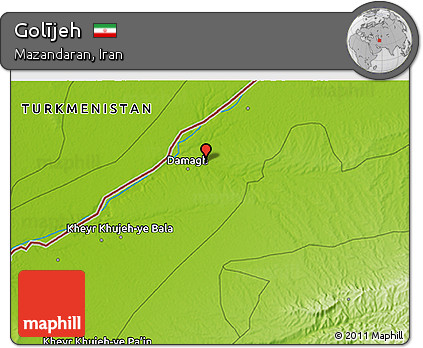 Physical 3D Map of Golījeh