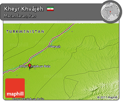 Physical 3D Map of Kheyr Khvājeh