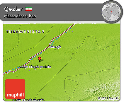 Physical 3D Map of Qezlar