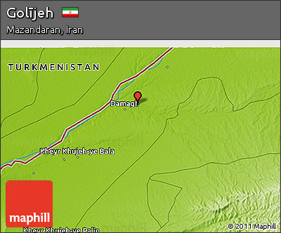 Physical 3D Map of Golījeh