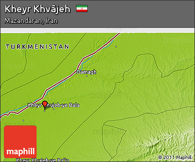 Physical 3D Map of Kheyr Khvājeh
