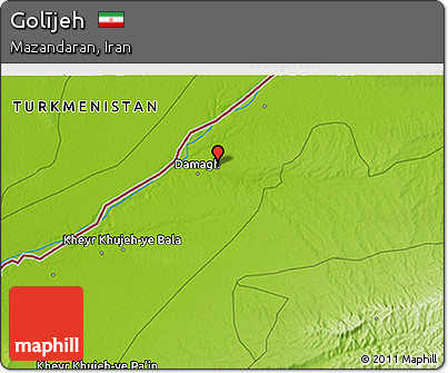 Physical 3D Map of Golījeh