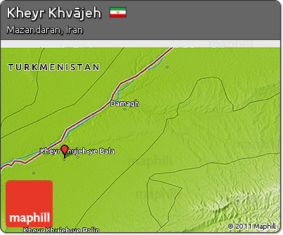 Physical 3D Map of Kheyr Khvājeh
