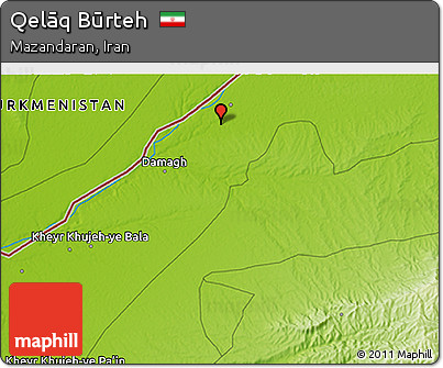 Physical 3D Map of Qelāq Būrteh