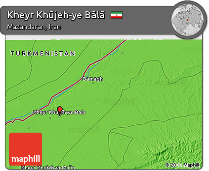 Political 3D Map of Kheyr Khūjeh-ye Bālā