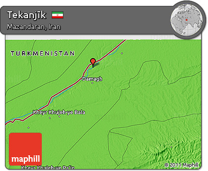Political 3D Map of Tekanjīk