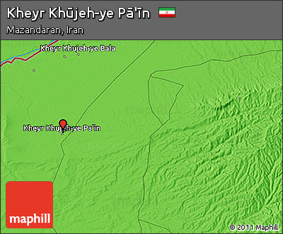 Political 3D Map of Kheyr Khūjeh-ye Pā'īn