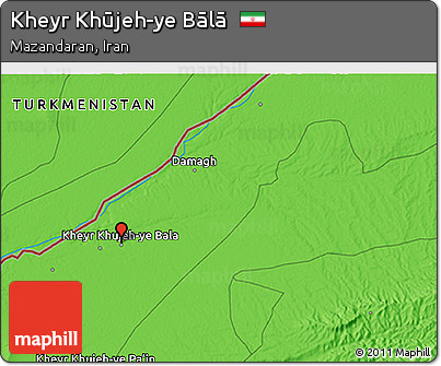 Political 3D Map of Kheyr Khūjeh-ye Bālā