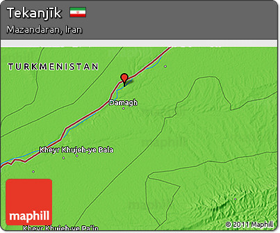 Political 3D Map of Tekanjīk