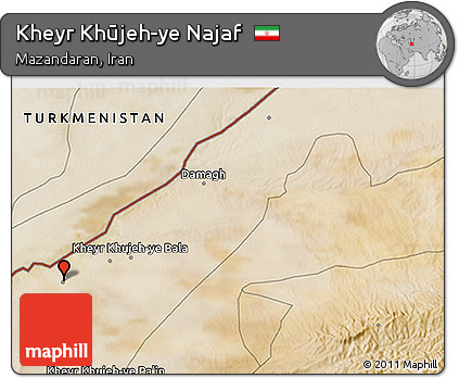 Satellite 3D Map of Kheyr Khūjeh-ye Najaf