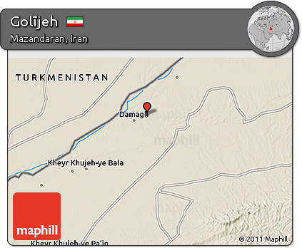 Shaded Relief 3D Map of Golījeh