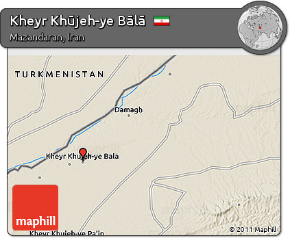 Shaded Relief 3D Map of Kheyr Khūjeh-ye Bālā
