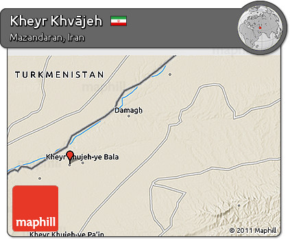 Shaded Relief 3D Map of Kheyr Khvājeh