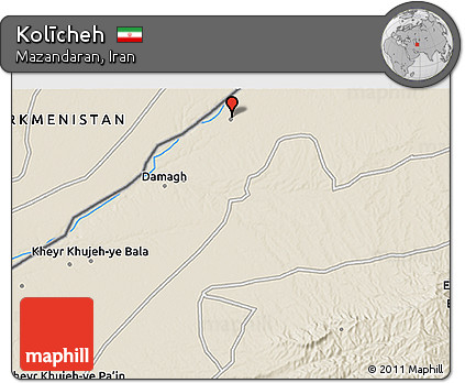 Shaded Relief 3D Map of Kolīcheh