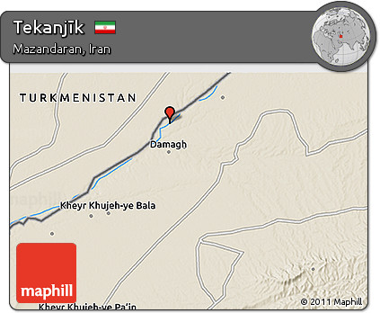 Shaded Relief 3D Map of Tekanjīk