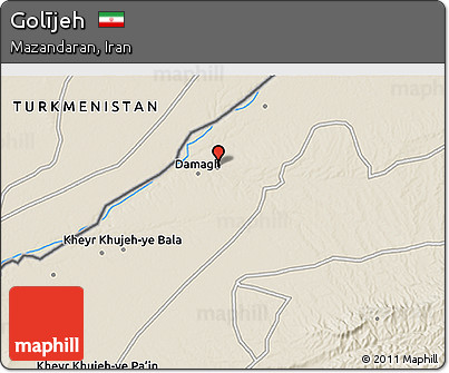 Shaded Relief 3D Map of Golījeh