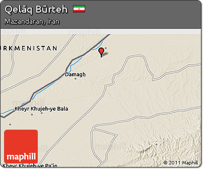 Shaded Relief 3D Map of Qelāq Būrteh