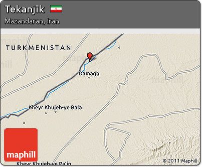 Shaded Relief 3D Map of Tekanjīk