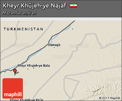 Shaded Relief 3D Map of Kheyr Khūjeh-ye Najaf