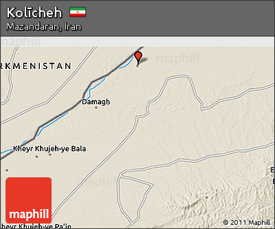 Shaded Relief 3D Map of Kolīcheh