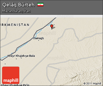 Shaded Relief 3D Map of Qelāq Būrteh