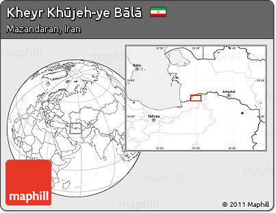 Blank Location Map of Kheyr Khūjeh-ye Bālā
