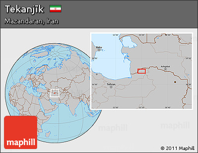 Gray Location Map of Tekanjīk