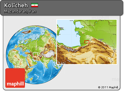 Physical Location Map of Kolīcheh