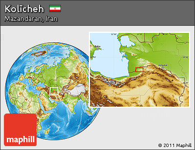 Physical Location Map of Kolīcheh