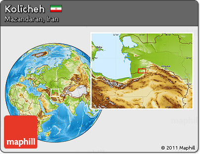 Physical Location Map of Kolīcheh