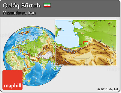 Physical Location Map of Qelāq Būrteh