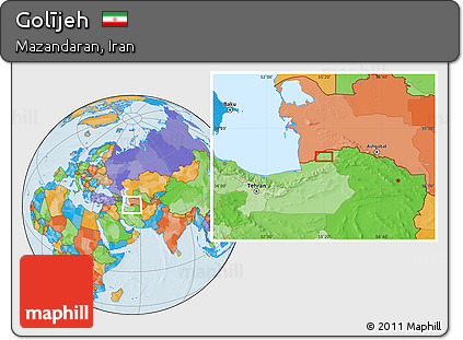 Political Location Map of Golījeh