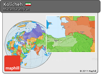 Political Location Map of Kolīcheh