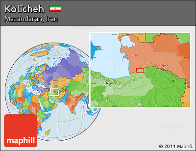 Political Location Map of Kolīcheh