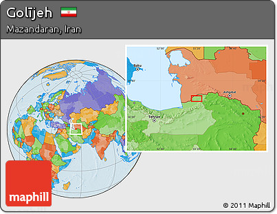 Political Location Map of Golījeh