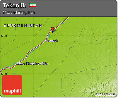 Physical Map of Tekanjīk